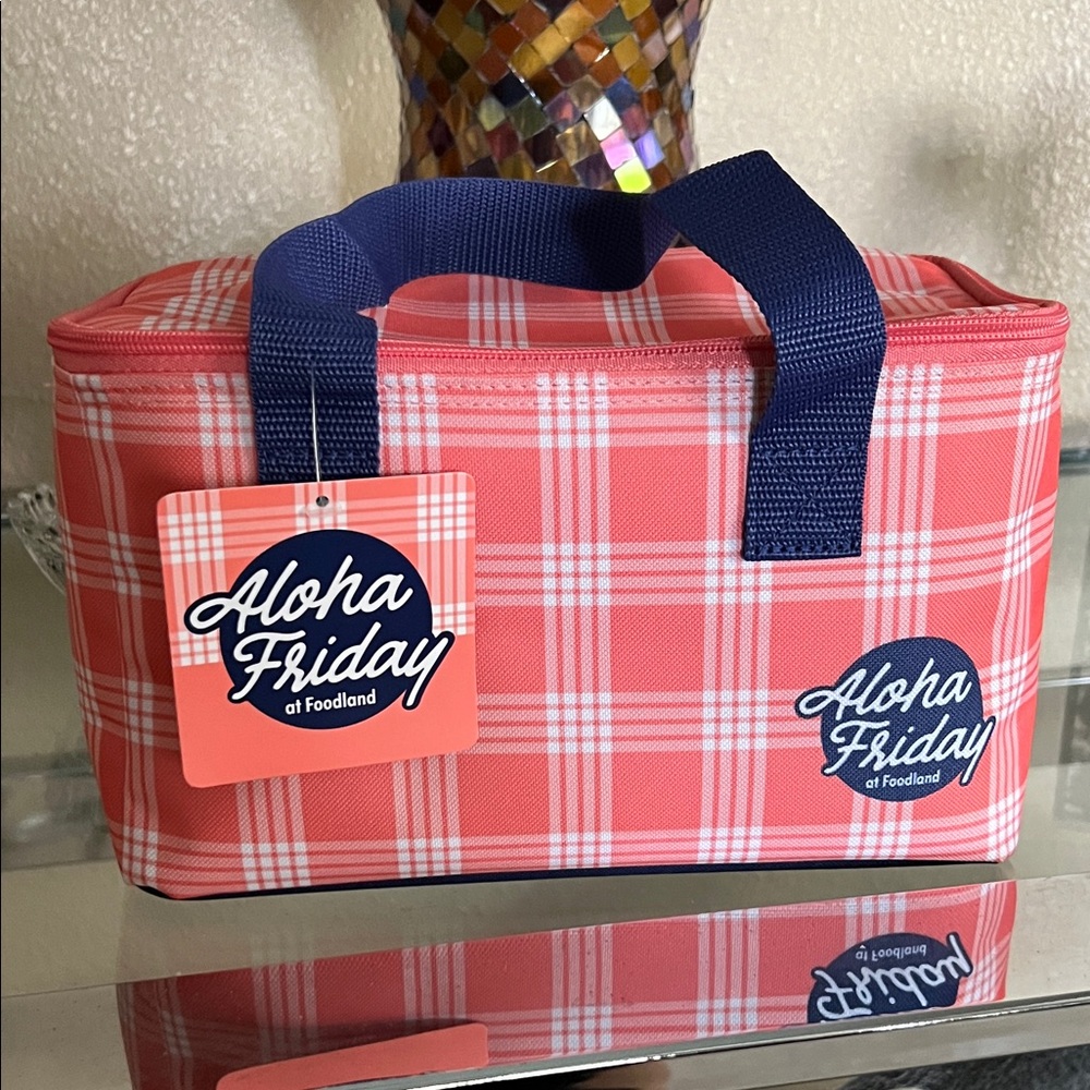 Aloha Friday Pink Plaid Lunch Bag